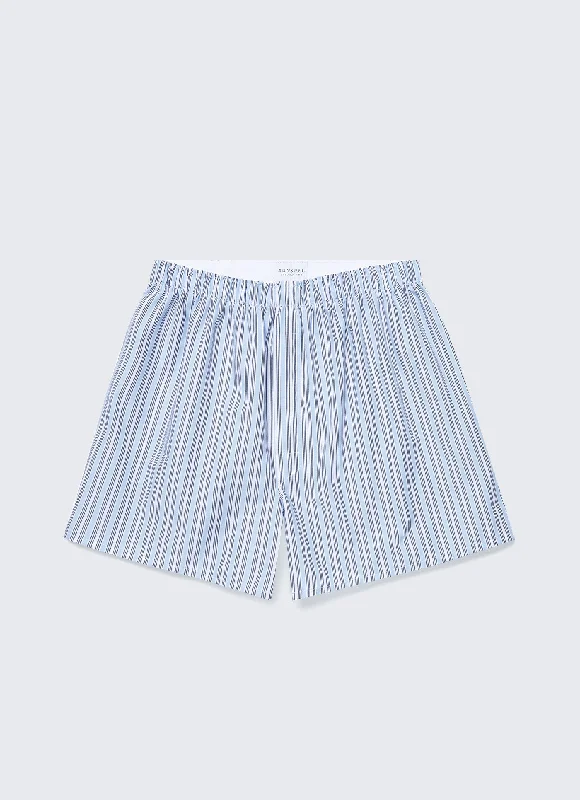 Ruffled Hem Women Shorts to Add a Feminine TouchMen's Classic Boxer Shorts in Blue Stripe