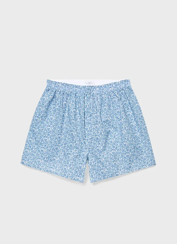 Plus Size Women Shorts with a Comfortable and Stylish FitMen's Classic Boxer Shorts in Liberty Fabric in Blue Cover