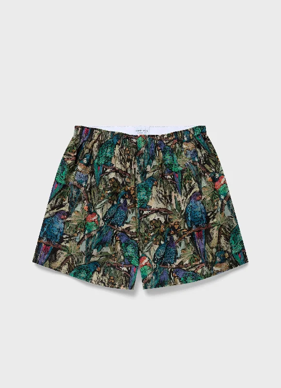 Tie - Waist Women Shorts for a Customizable FitMen's Classic Boxer Shorts in Liberty Fabric in Jungle