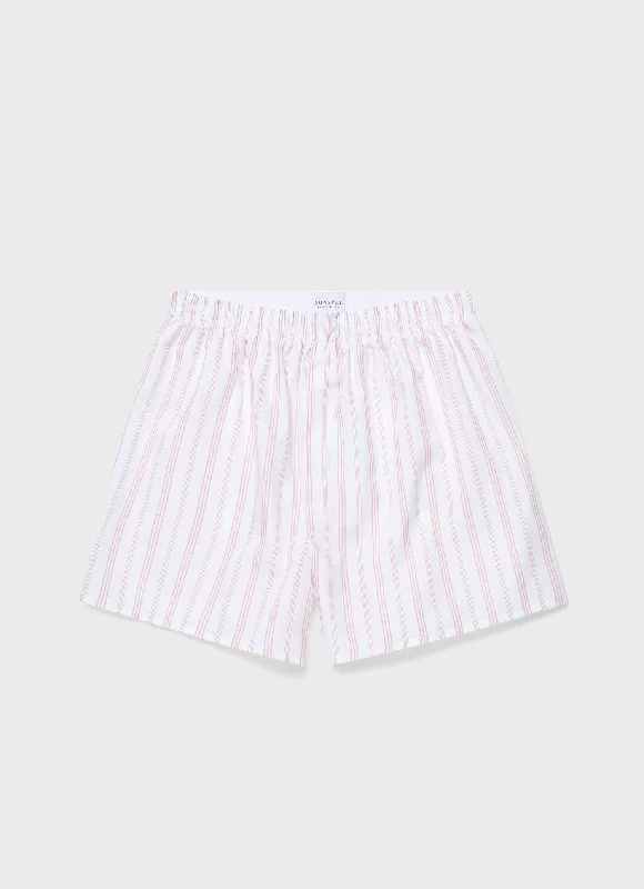 Embroidered Women Shorts with Intricate DesignsMen's Classic Boxer Shorts in Pale Pink Stripe Embroidered Women Shorts with Intricate DesignsMen's Classic Boxer Shorts in Pale Pink Stripe