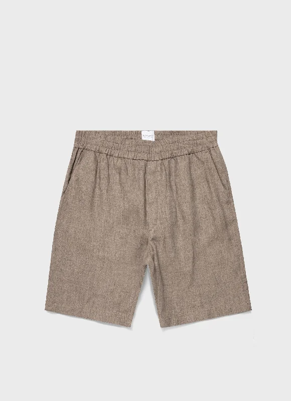 Patterned Geometric Women Shorts for a Modern AppealMen's Linen Drawstring Short in Dark Sand Patterned Geometric Women Shorts for a Modern AppealMen's Linen Drawstring Short in Dark Sand
