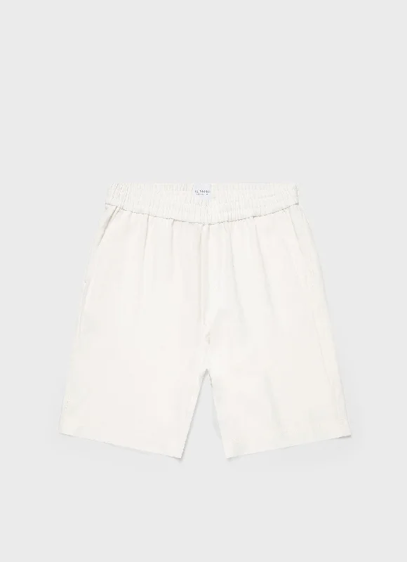 Printed Animal Print Women Shorts for a Wild and Stylish AppearanceMen's Linen Drawstring Short in White Printed Animal Print Women Shorts for a Wild and Stylish AppearanceMen's Linen Drawstring Short in White