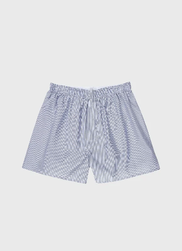 Embroidered Women Shorts with Intricate DesignsMen's Classic Boxer Shorts in White/Navy Pinstripe