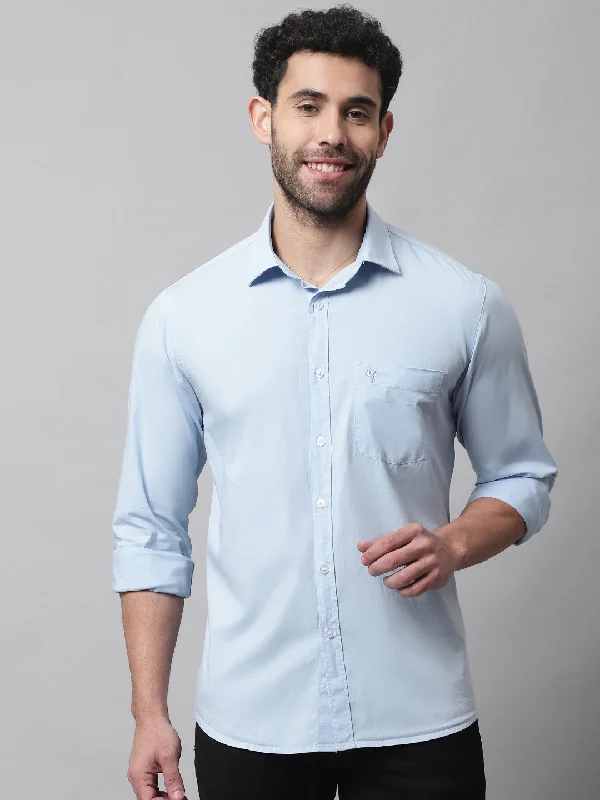 Men's Moisture - Wicking Performance Fabric Casual Shirts for Outdoor ActivitiesMen's Sky Blue Casual Plain Stretch Full Sleeve Shirt Men's Moisture - Wicking Performance Fabric Casual Shirts for Outdoor ActivitiesMen's Sky Blue Casual Plain Stretch Full Sleeve Shirt