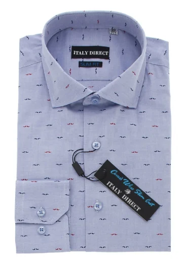 Men's Wrinkle - Resistant Polyester Blend Casual Shirts for Easy Travel and MaintenanceBlue Pattern Slim Fit Casual Shirt Men's Wrinkle - Resistant Polyester Blend Casual Shirts for Easy Travel and MaintenanceBlue Pattern Slim Fit Casual Shirt