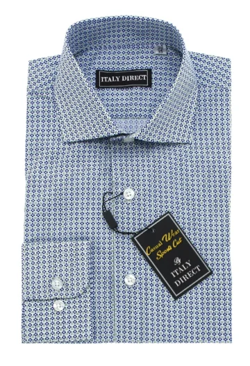 Plus Size Men's Striped Chambray Casual Shirts with a Spread Collar for a Preppy AppearanceBlue Pattern Sport Fit Casual Shirt Plus Size Men's Striped Chambray Casual Shirts with a Spread Collar for a Preppy AppearanceBlue Pattern Sport Fit Casual Shirt