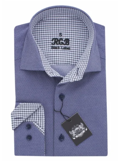 Men's Wrinkle - Resistant Polyester Blend Casual Shirts for Easy Travel and MaintenanceBlue RGB Sport Fit Casual Shirt Men's Wrinkle - Resistant Polyester Blend Casual Shirts for Easy Travel and MaintenanceBlue RGB Sport Fit Casual Shirt