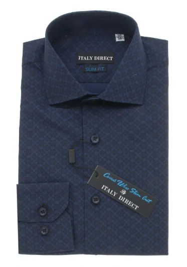 Men's Sustainable Recycled Material Casual Shirts for Eco - Conscious ConsumersDark Blue Slim Fit Casual Shirt Men's Sustainable Recycled Material Casual Shirts for Eco - Conscious ConsumersDark Blue Slim Fit Casual Shirt