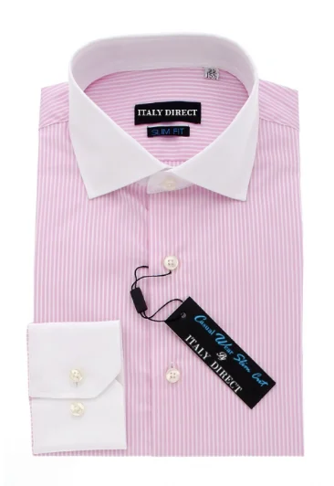 Men's Graphic - Printed Casual Shirts with Pop - Culture References for a Fun and Stylish LookPink & White Stripe Slim Fit Casual Shirt Men's Graphic - Printed Casual Shirts with Pop - Culture References for a Fun and Stylish LookPink & White Stripe Slim Fit Casual Shirt