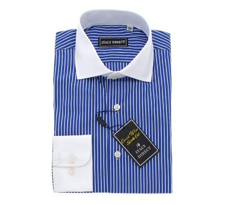 Men's Slim - Fit Printed Floral Casual Shirts in Pastel Colors for a Spring - Inspired VibeRoyal Blue & White Stripe Sport Fit Casual Shirt Men's Slim - Fit Printed Floral Casual Shirts in Pastel Colors for a Spring - Inspired VibeRoyal Blue & White Stripe Sport Fit Casual Shirt