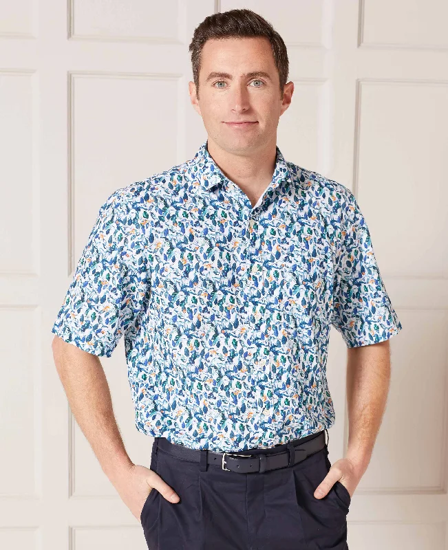 Men's Graphic - Printed Casual Shirts with Pop - Culture References for a Fun and Stylish LookFloral Print Linen-Blend Short Sleeve Shirt Men's Graphic - Printed Casual Shirts with Pop - Culture References for a Fun and Stylish LookFloral Print Linen-Blend Short Sleeve Shirt