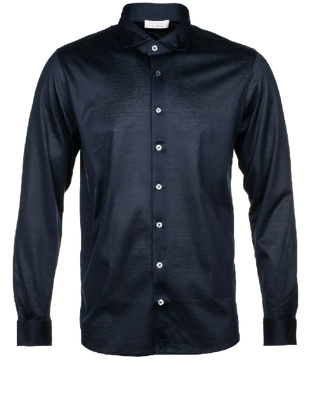 Men's Two - Tone Contrast Panel Casual Shirts in White and Navy for a Stylish and Eye - Catching DesignJersey Navy Shirt Dark Navy Men's Two - Tone Contrast Panel Casual Shirts in White and Navy for a Stylish and Eye - Catching DesignJersey Navy Shirt Dark Navy