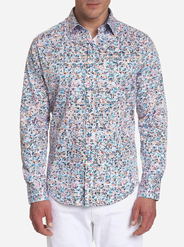 Men's Distressed Denim Casual Shirts with Frayed Edges for a Trendy and Rugged LookLIMITLESS LONG SLEEVE SPORT SHIRT CLASSIC FIT MULTI Men's Distressed Denim Casual Shirts with Frayed Edges for a Trendy and Rugged LookLIMITLESS LONG SLEEVE SPORT SHIRT CLASSIC FIT MULTI