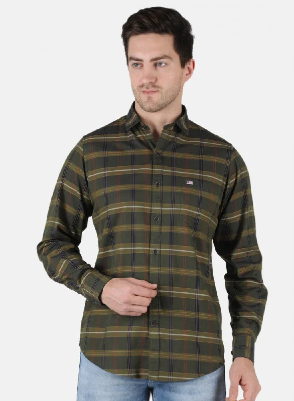 Men's Organic Cotton Casual Shirts with a Soft Handfeel for Everyday ComfortMen Olive Check Shirt Men's Organic Cotton Casual Shirts with a Soft Handfeel for Everyday ComfortMen Olive Check Shirt