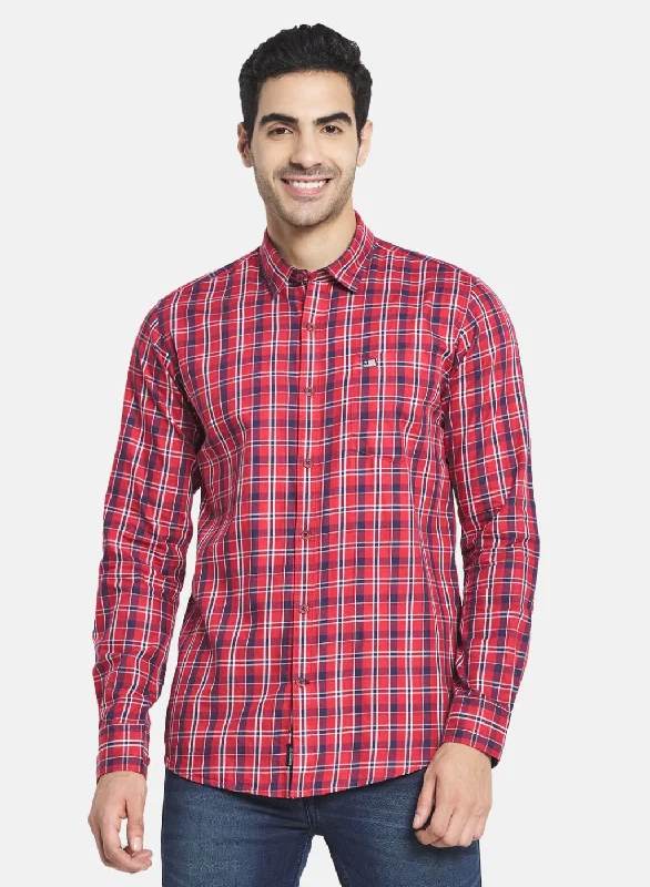 Men's Shearling - Lined Collar Casual Shirts in Brown for a Rustic and Warm AppealMen Red Check Shirt Men's Shearling - Lined Collar Casual Shirts in Brown for a Rustic and Warm AppealMen Red Check Shirt