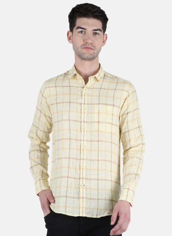 Men's Tailored Fit Checkered Casual Shirts in Multicolor for a Smart - Casual EnsembleMen Yellow Check Shirt Men's Tailored Fit Checkered Casual Shirts in Multicolor for a Smart - Casual EnsembleMen Yellow Check Shirt