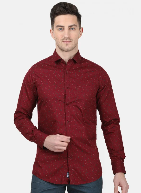 Men's Graphic - Printed Casual Shirts with Pop - Culture References for a Fun and Stylish LookMens Maroon Printed Shirt Men's Graphic - Printed Casual Shirts with Pop - Culture References for a Fun and Stylish LookMens Maroon Printed Shirt