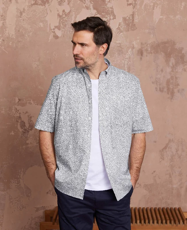 Men's Slim - Fit Printed Floral Casual Shirts in Pastel Colors for a Spring - Inspired VibeNavy Floral Print Classic Fit Short Sleeve Shirt Men's Slim - Fit Printed Floral Casual Shirts in Pastel Colors for a Spring - Inspired VibeNavy Floral Print Classic Fit Short Sleeve Shirt
