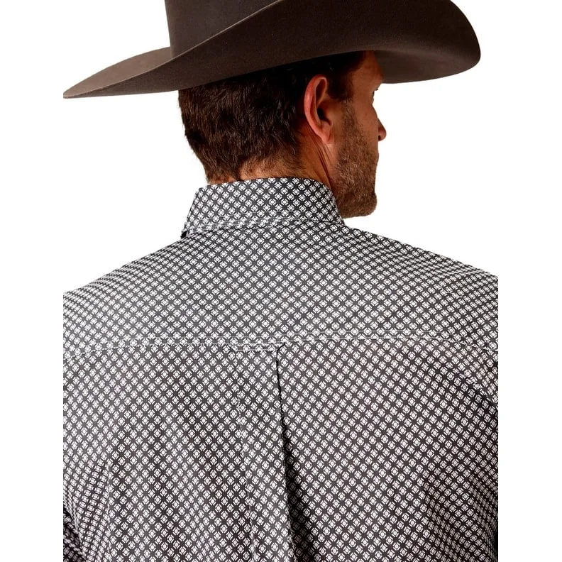 Men's Long - Line Oversized Casual Shirts in Dark Gray for a Relaxed and Modern LookRoper Western Shirt Men S/S Diamond Star Geo Print 03-002-0326-2021 GY Men's Long - Line Oversized Casual Shirts in Dark Gray for a Relaxed and Modern LookRoper Western Shirt Men S/S Diamond Star Geo Print 03-002-0326-2021 GY