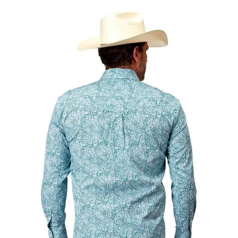 Men's Thermal - Lined Casual Shirts in Black for Added Warmth in Cold WeatherRoper Western Shirt Mens L/S Amarillo Stretch Teal 03-001-0325-2108 GR Men's Thermal - Lined Casual Shirts in Black for Added Warmth in Cold WeatherRoper Western Shirt Mens L/S Amarillo Stretch Teal 03-001-0325-2108 GR