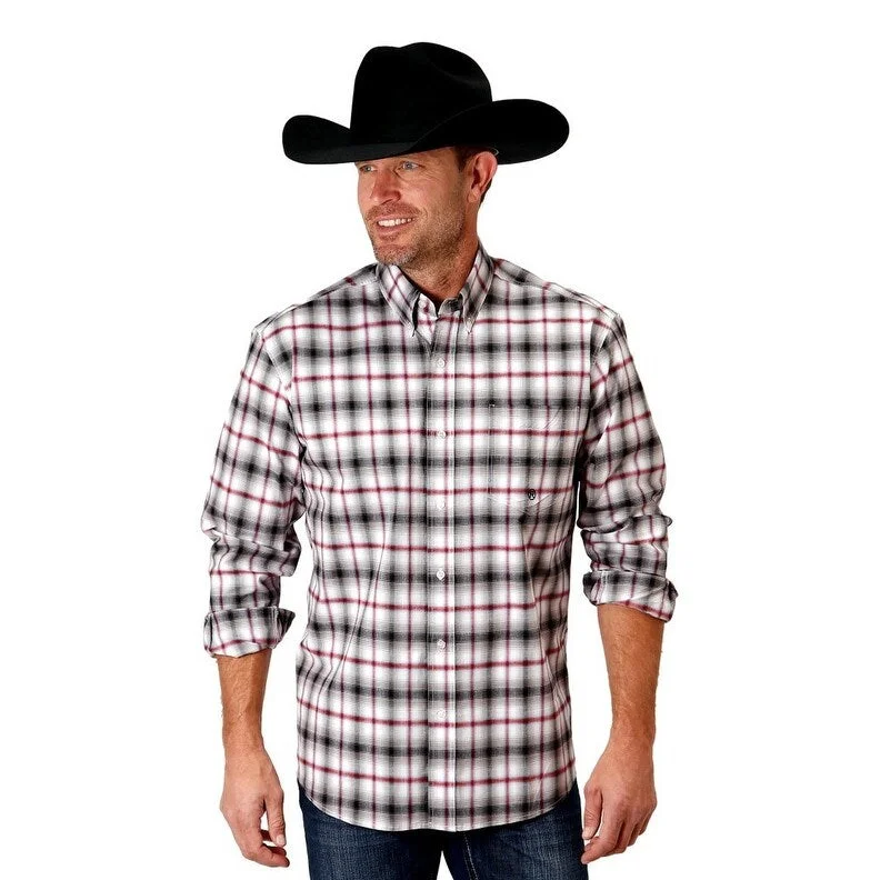 Men's Short - Sleeve Linen Casual Shirts in Light Khaki for a Breathable Summer OptionRoper Western Shirt Mens L/S Stretch Plaid Black 03-001-0379-2106 BL Men's Short - Sleeve Linen Casual Shirts in Light Khaki for a Breathable Summer OptionRoper Western Shirt Mens L/S Stretch Plaid Black 03-001-0379-2106 BL