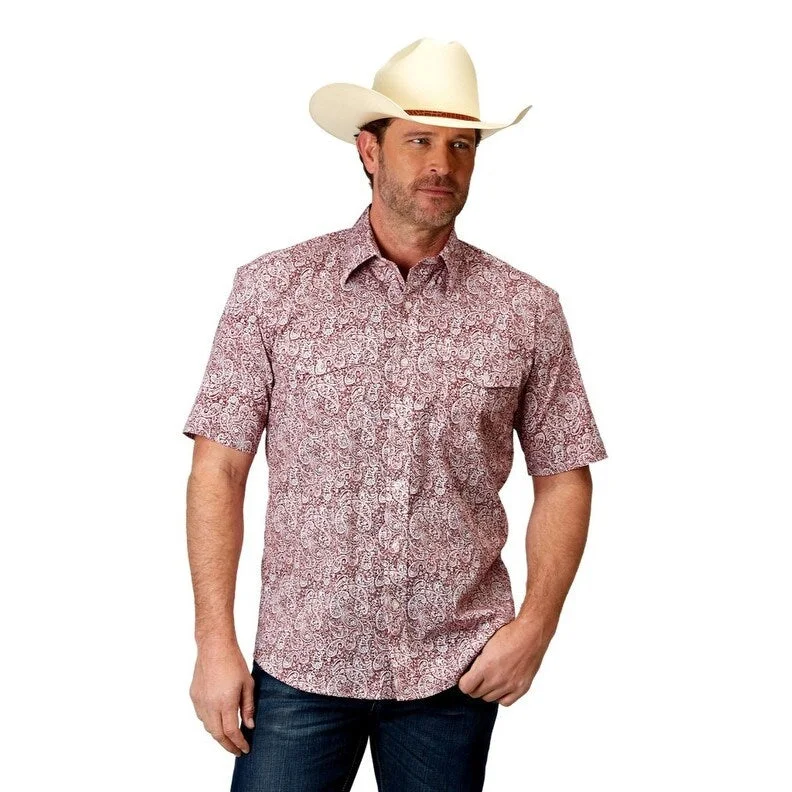 Men's Slim - Fit Printed Floral Casual Shirts in Pastel Colors for a Spring - Inspired VibeRoper Western Shirt Mens S/S Paisley Stretch Red 03-002-0325-2109 RE Men's Slim - Fit Printed Floral Casual Shirts in Pastel Colors for a Spring - Inspired VibeRoper Western Shirt Mens S/S Paisley Stretch Red 03-002-0325-2109 RE