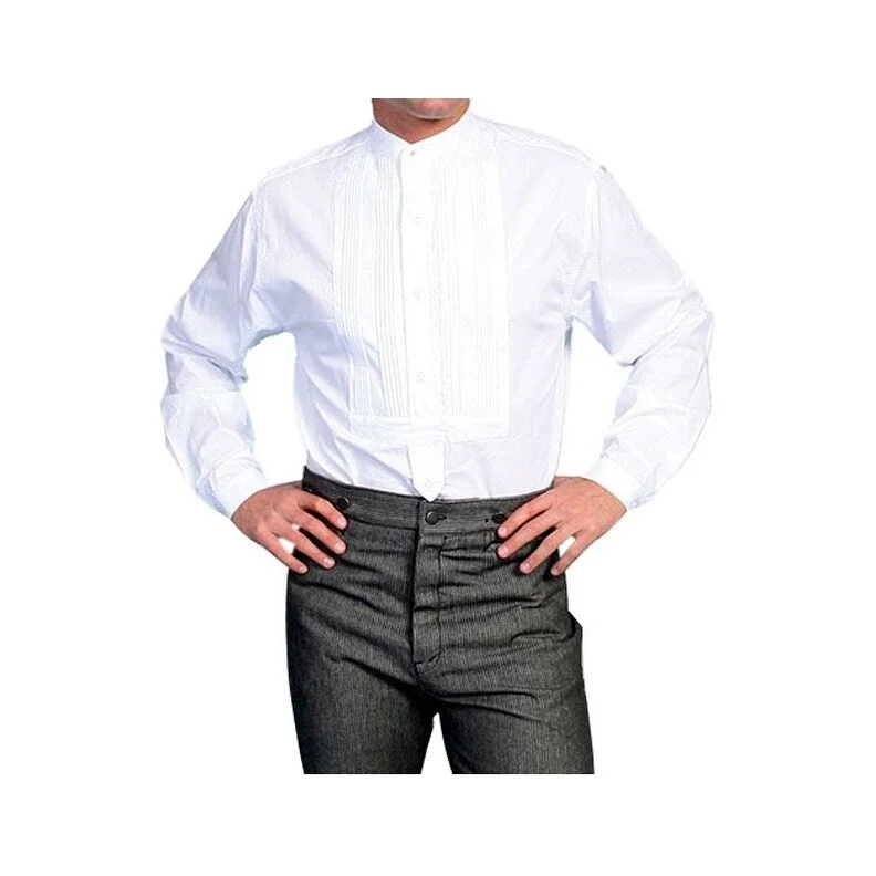 Men's Distressed Denim Casual Shirts with Frayed Edges for a Trendy and Rugged LookScully Western Shirt Mens Bib Inset L/S Rangewear Button F0_RW032