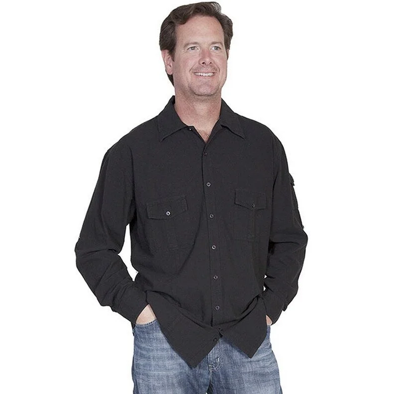 Men's Distressed Denim Casual Shirts with Frayed Edges for a Trendy and Rugged LookScully Western Shirt Mens Cantina Long Sleeve Button Cotton F0_CM5 Men's Distressed Denim Casual Shirts with Frayed Edges for a Trendy and Rugged LookScully Western Shirt Mens Cantina Long Sleeve Button Cotton F0_CM5