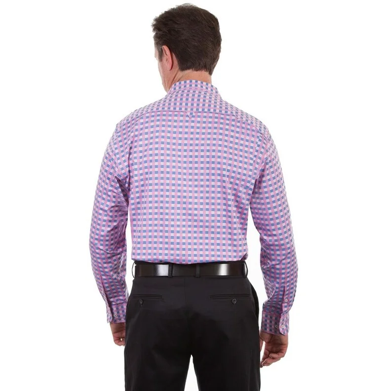 Men's Moisture - Wicking Performance Fabric Casual Shirts for Outdoor ActivitiesScully Western Shirt Mens L/S Check Print Button Razz F0_PS-215 Men's Moisture - Wicking Performance Fabric Casual Shirts for Outdoor ActivitiesScully Western Shirt Mens L/S Check Print Button Razz F0_PS-215