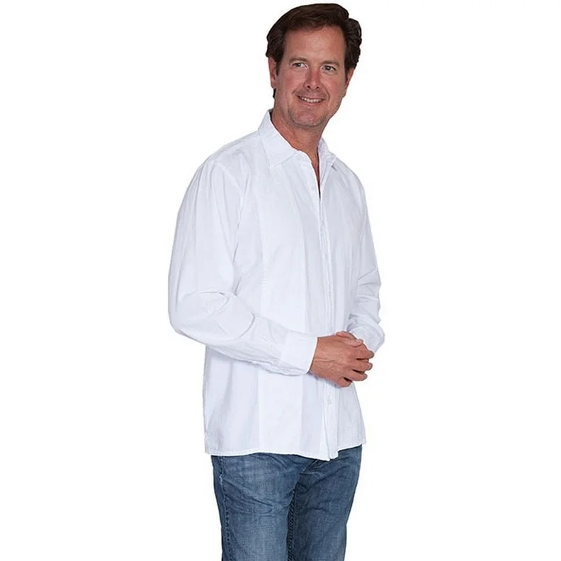 Men's Linen Blend Casual Shirts with Roll - Up Sleeves for a Summer Beach LookScully Western Shirt Mens Long Sleeve Button Cantina White F0_CM9 Men's Linen Blend Casual Shirts with Roll - Up Sleeves for a Summer Beach LookScully Western Shirt Mens Long Sleeve Button Cantina White F0_CM9