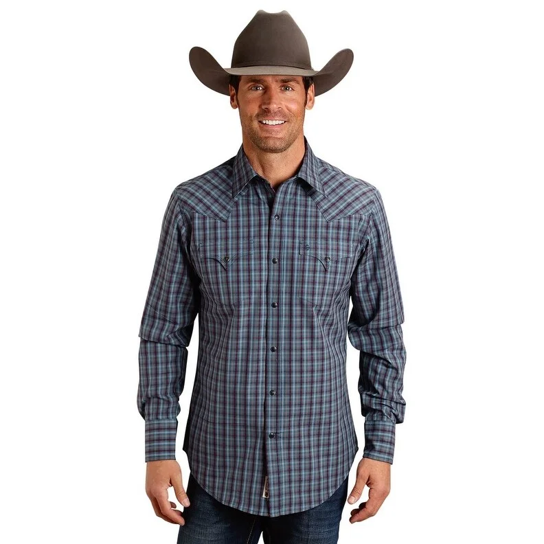 Men's Retro - Style Hawaiian Print Casual Shirts in Bold Patterns for a Tropical VacationStetson Western Shirt Men L/S Plaid Snap Blue 11-001-0478-1015 BU Men's Retro - Style Hawaiian Print Casual Shirts in Bold Patterns for a Tropical VacationStetson Western Shirt Men L/S Plaid Snap Blue 11-001-0478-1015 BU