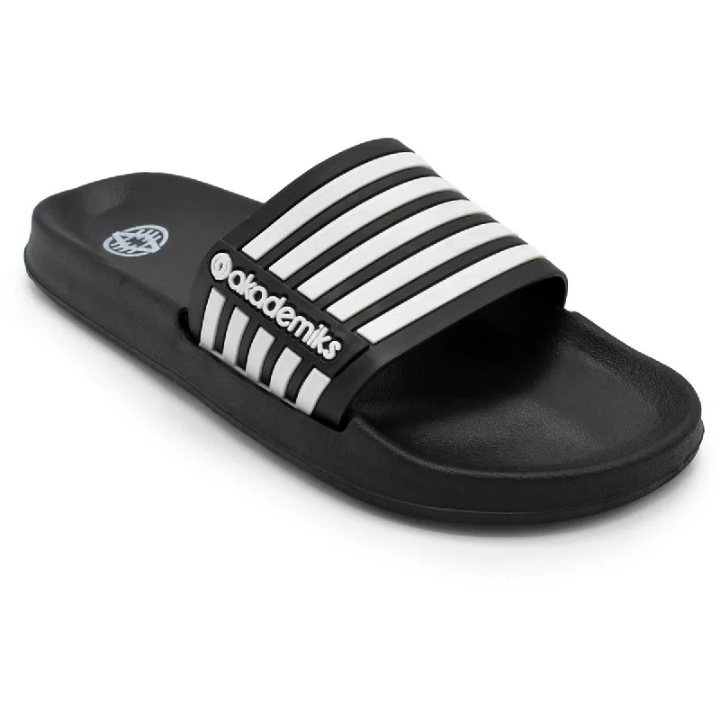 Akademiks Mens Striped  Pool Slides