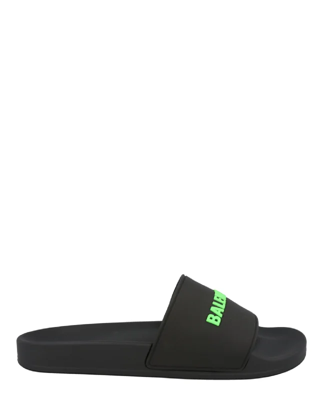 Balenciaga Mens Logo Pool Slides