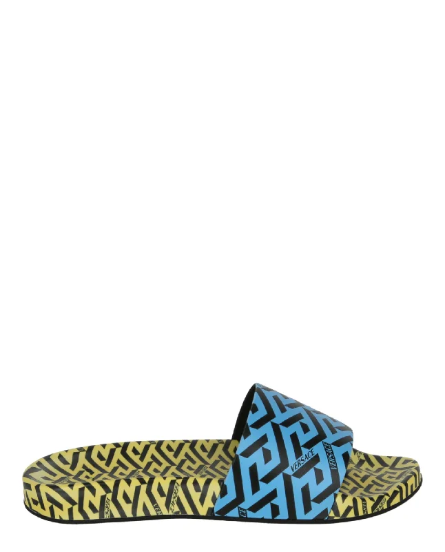 Versace Mens Greca Print Slides