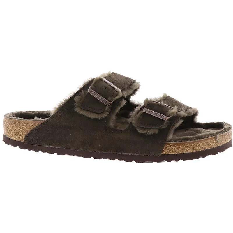 Birkenstock Mens Arizona Shearling Comfort Footbed Slide Sandals