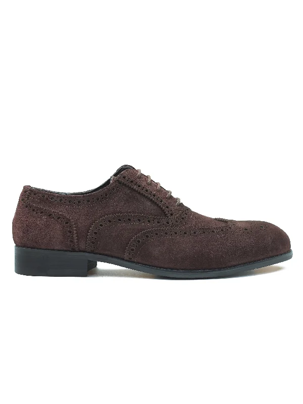 FULL BROGUE IN CHOCOLATE BROWN SUEDE