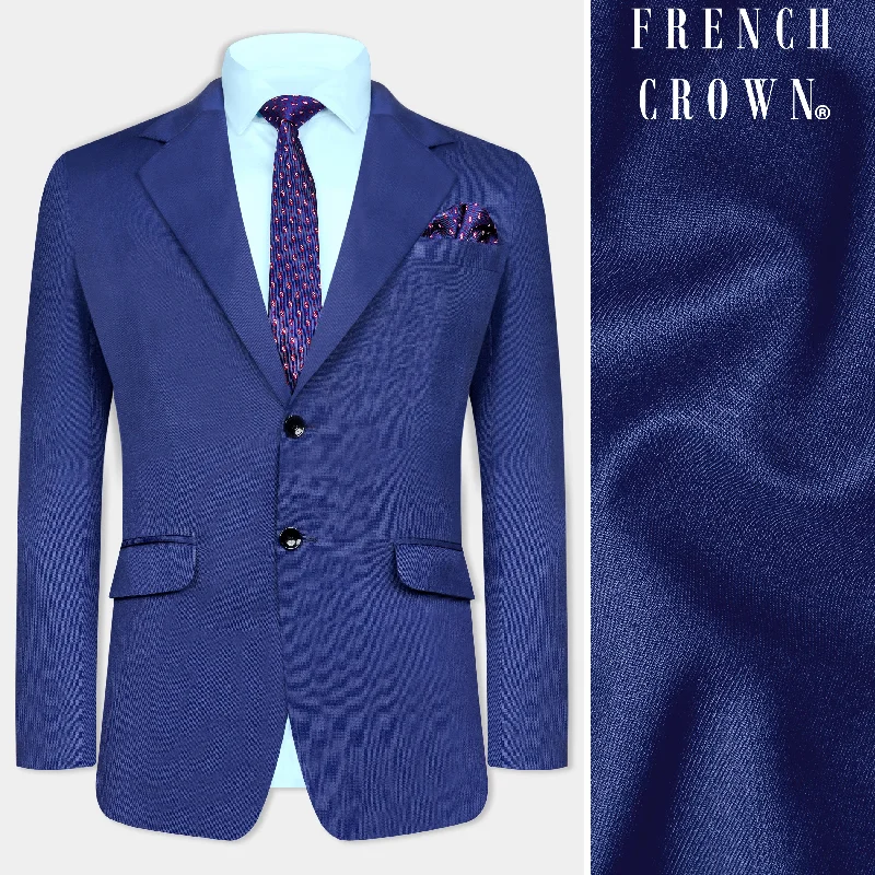 Admiral Blue Wool Rich Single Breasted Blazer