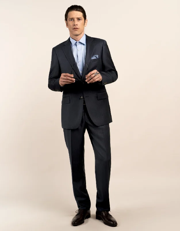 Lotus Navy Stripe Suit Trouser