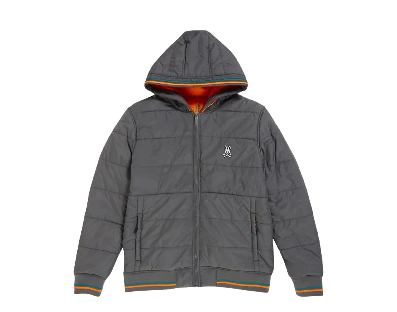 Psycho Bunny Shap Quilted Jacket Magnet Grey/Orange B6N220Q1PO-MGT