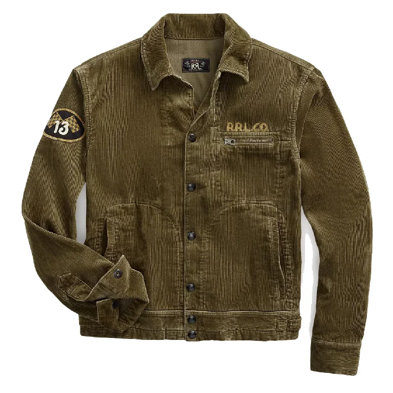 RRL by Ralph Lauren Embroidered Corduroy Jacket Olive