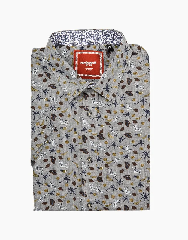 Waihi grey tropical short sleeve shirt