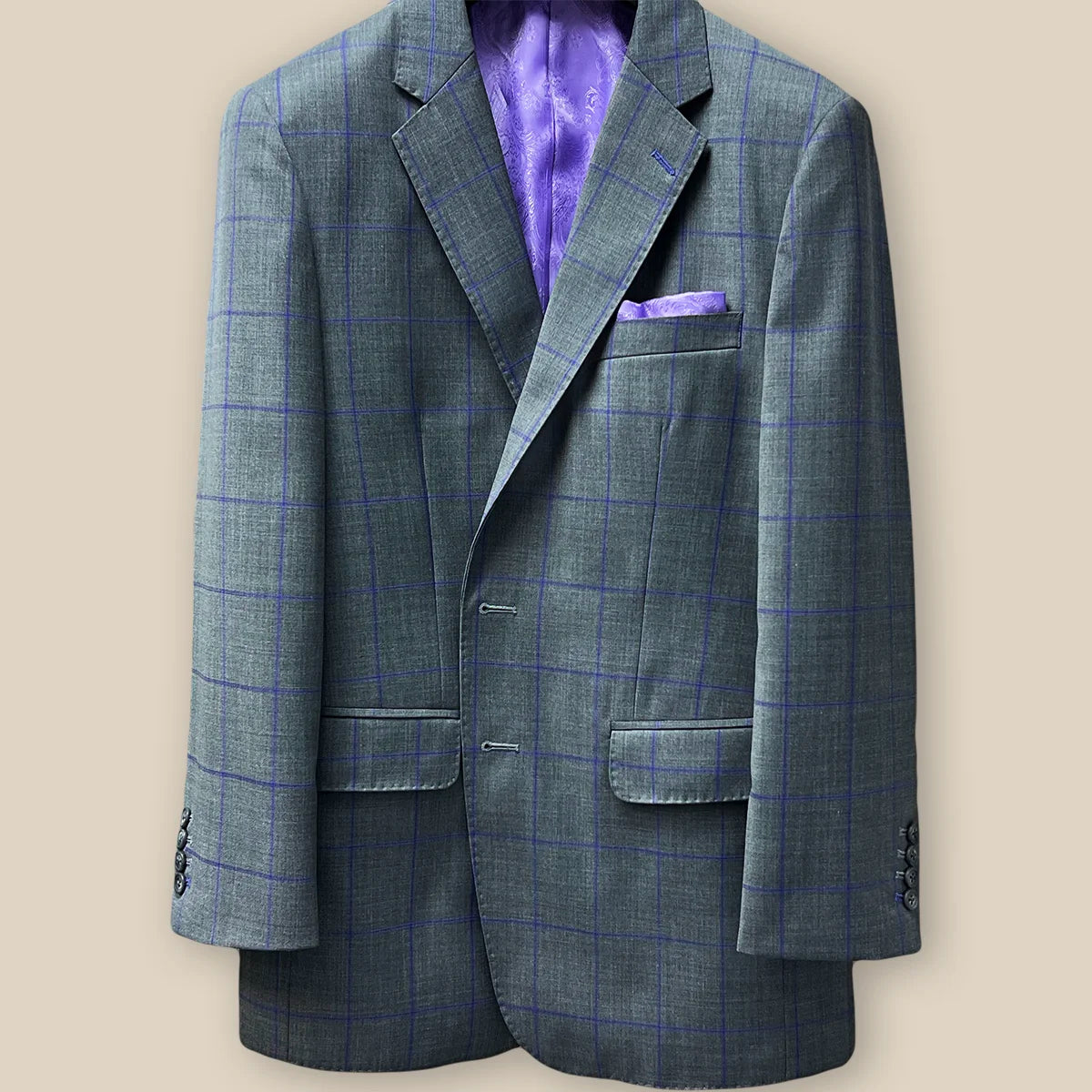 Westwood Hart Grey with Purple Windowpane Men's Sportcoat