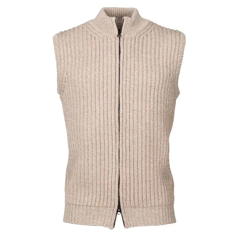 Laksen Dunbar Lambswool Mens Gilet - Sand