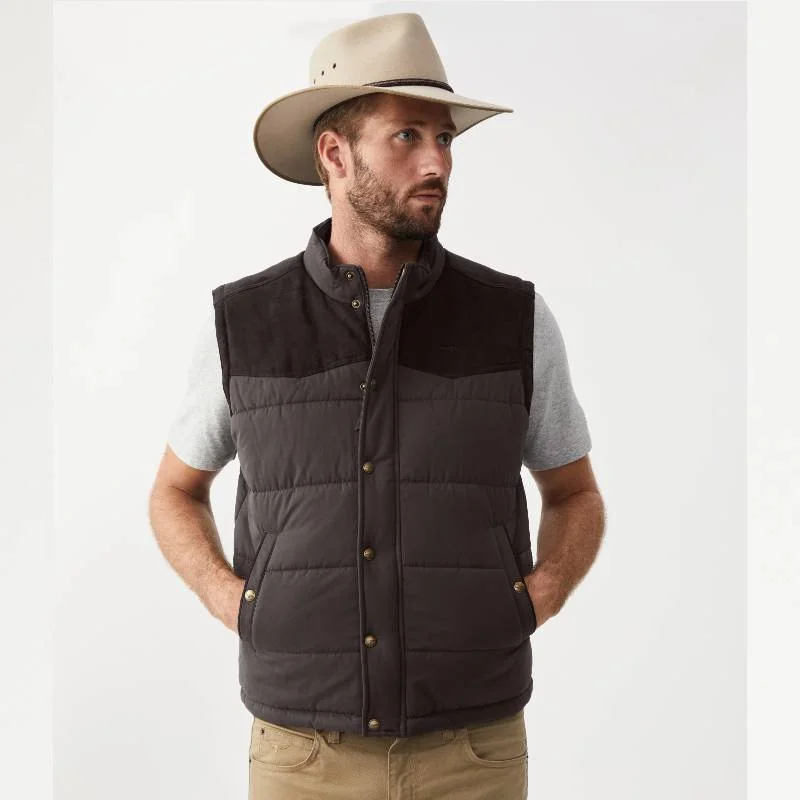 R.M.Williams Mens Carnarvon Vest - Chocolate