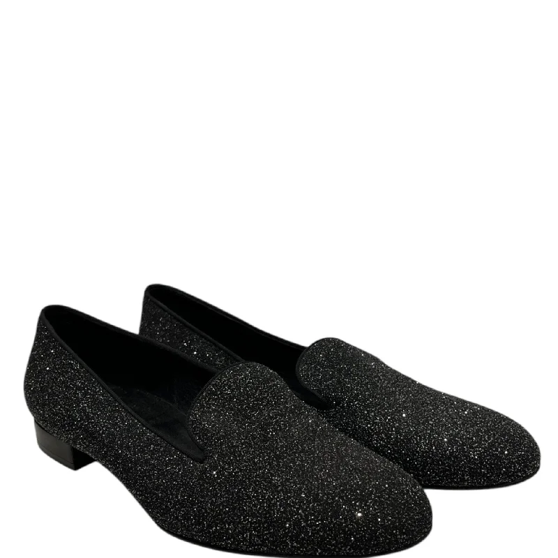 SAINT LAURENT/Dress Shoes/EU 39/BLK/GLITTER SLIP ON