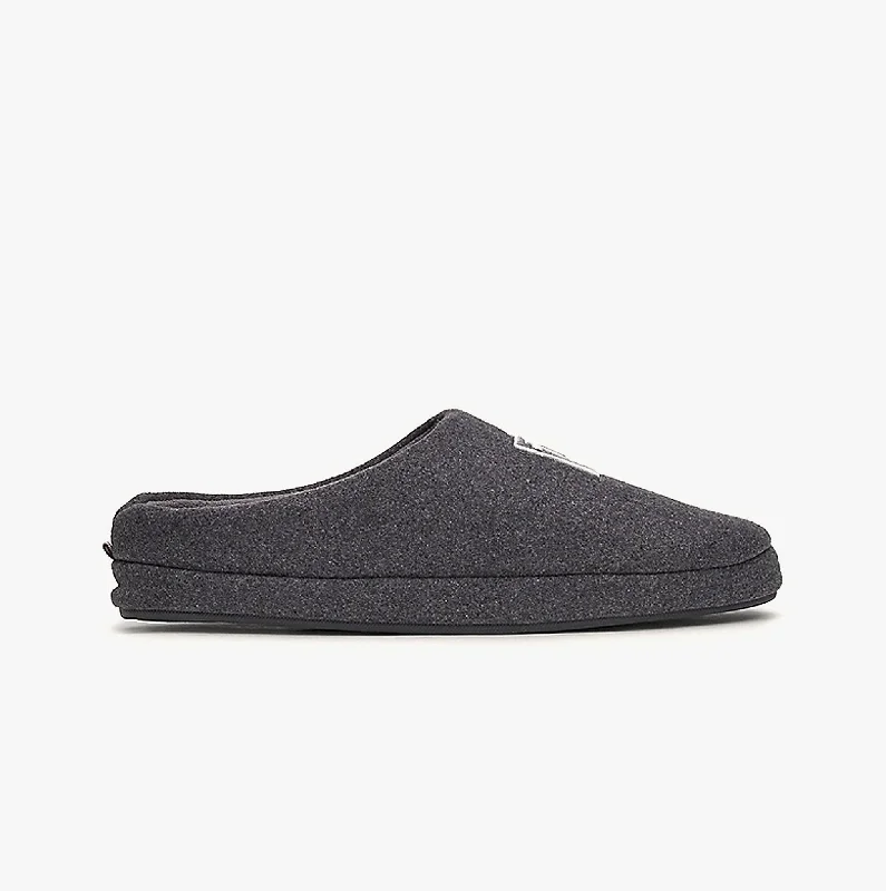 FLAG WARM FELT HOUSE Mens Mule Slippers Dark Ash