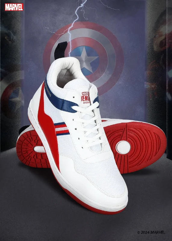 Marvel Men's White Casual Sneakers | Cushioned & Lace up Outdoor Style