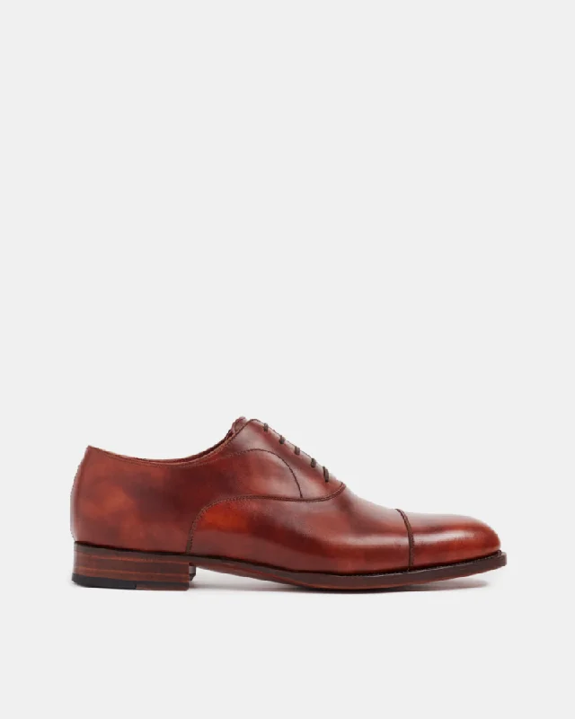 Museum Cognac Cap Toe Oxford with Rubber Half Soles