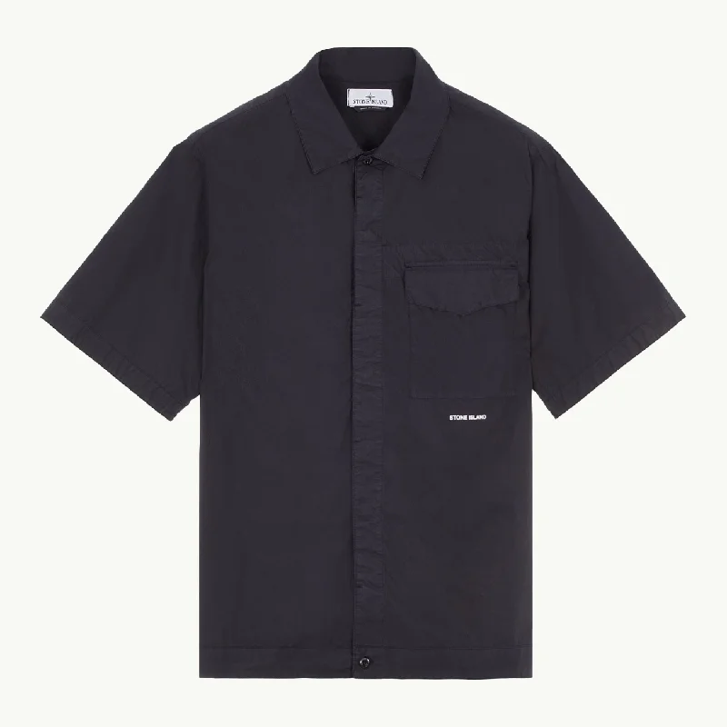 Overshirt SS Chest Logo Button Down - Navy 2080