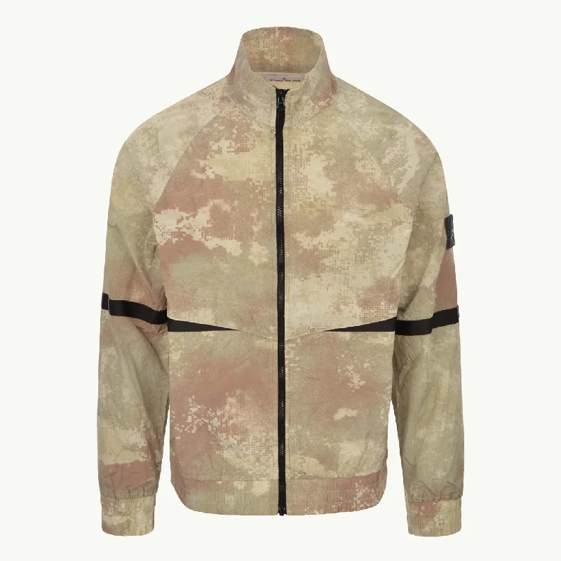 Jacket Patch Camo Print Zip Through - Natural Beige 9180